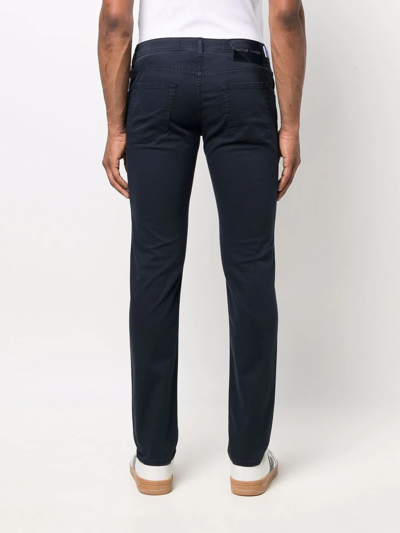 Shop Jacob Cohen Low-rise Skinny Trousers In Blue