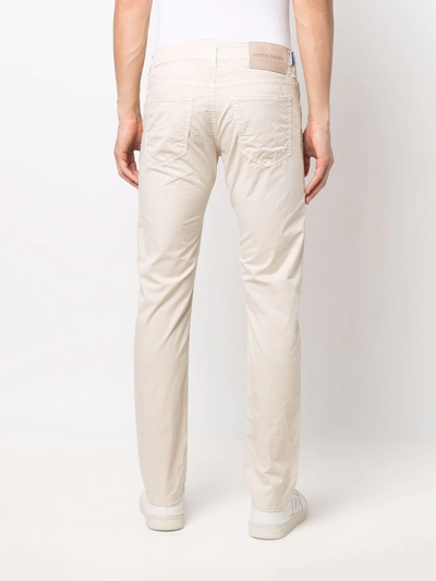 Shop Jacob Cohen Low-rise Slim-fit Trousers In Nude