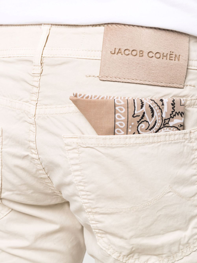 Shop Jacob Cohen Low-rise Slim-fit Trousers In Nude