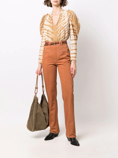 Shop Isabel Marant Lirokayo Slim-fit Trousers In Braun