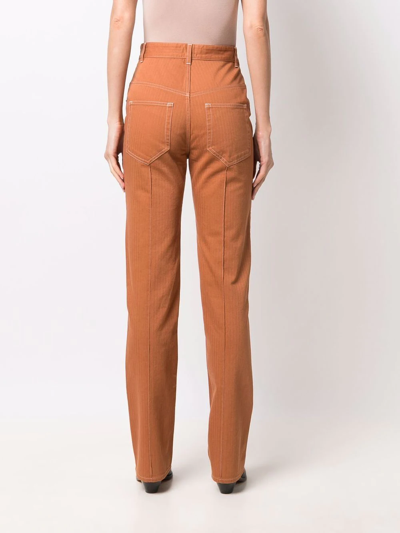 Shop Isabel Marant Lirokayo Slim-fit Trousers In Braun