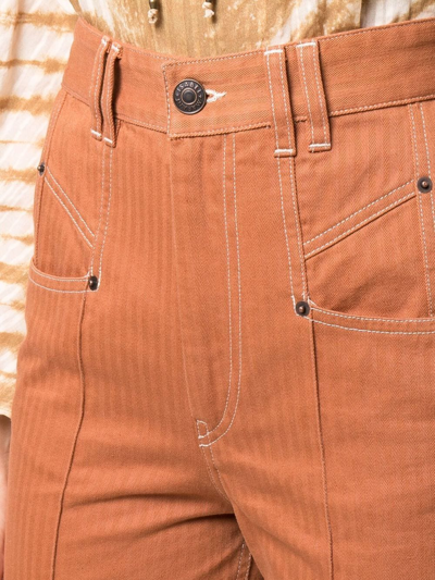 Shop Isabel Marant Lirokayo Slim-fit Trousers In Braun