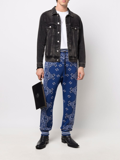 Shop Amiri Bandana-print Track Trousers In Blau