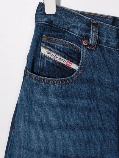 Shop Diesel Teen D-luite-j Wide-leg Jeans In Blue