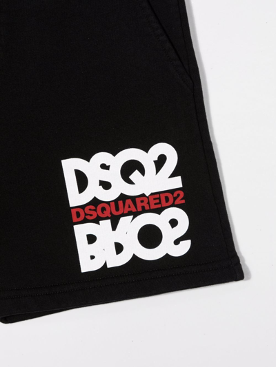 Shop Dsquared2 Logo-print Drawstring Track Shorts In Black