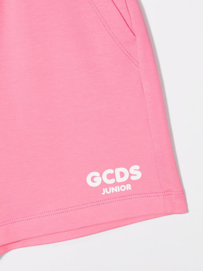 Shop Gcds Logo-print Track Shorts In Pink