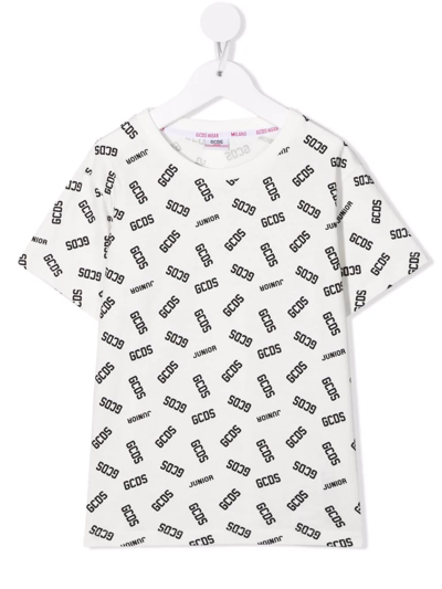 Shop Gcds Cotton Logo-print T-shirt In White