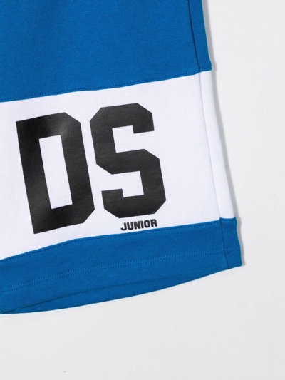Gcds Logo-stripe Track Shorts In Blue