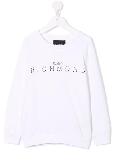 Shop John Richmond Junior Logo-print Cotton Sweatshirt In White