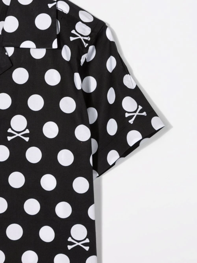 Shop John Richmond Junior Skull Polka Dot-print Shirt In Black