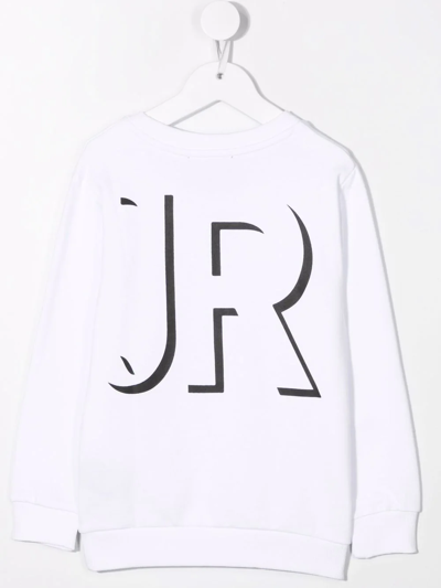 Shop John Richmond Junior Logo-print Cotton Sweatshirt In White