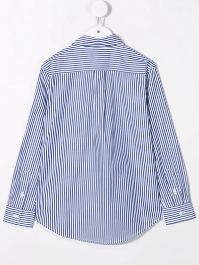 Shop Ralph Lauren Cotton Striped Shirt In Blue