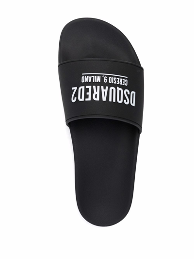 Shop Dsquared2 Logo Slippers In Black