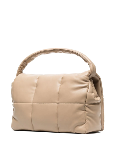 Shop Stand Studio Wanda Padded Quilted Shoulder Bag In Neutrals