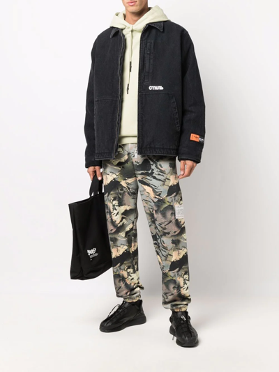 Heron Preston Graphic Camouflage Sweatpants In Green