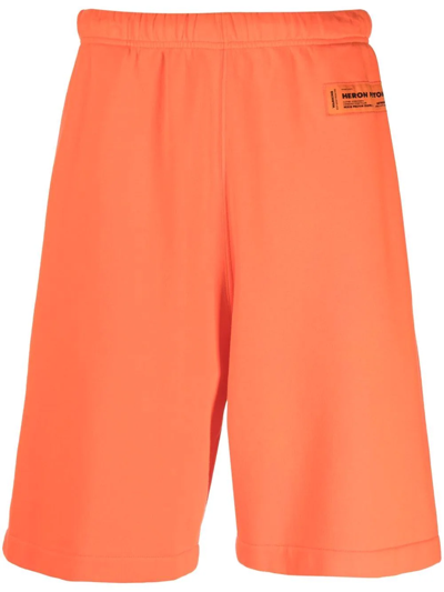 Shop Heron Preston Recycled Cotton Track Shorts In Orange