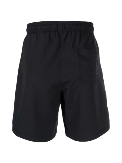 Shop Heron Preston Logo-patch Drawstring Swim Shorts In Black