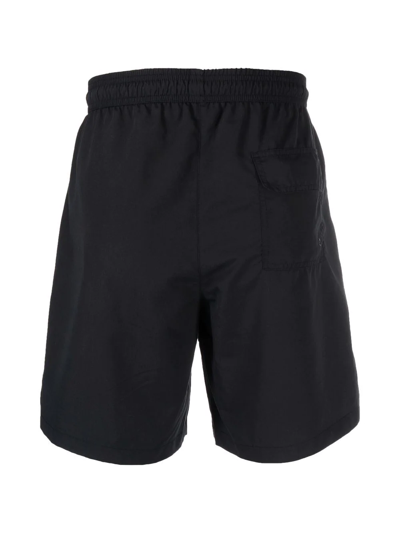 Heron Preston Logo-patch Drawstring Swim Shorts In Black
