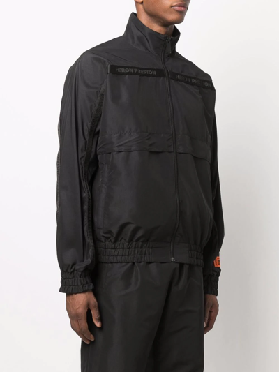 Heron Preston Sleeve Logo Patch Black Track Jacket In Black