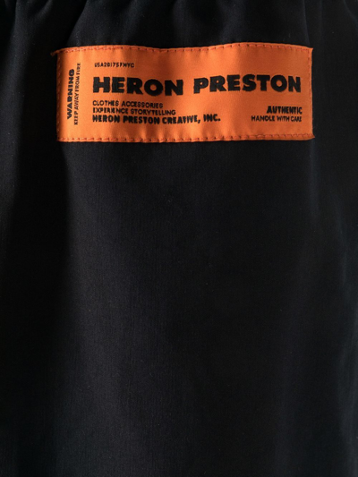 Shop Heron Preston Logo-patch Drawstring Swim Shorts In Black