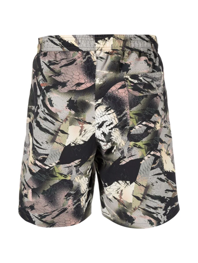 Shop Heron Preston Abstract-print Swim Shorts In Green