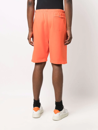 Heron Preston Recycled Cotton Track Shorts In Orange