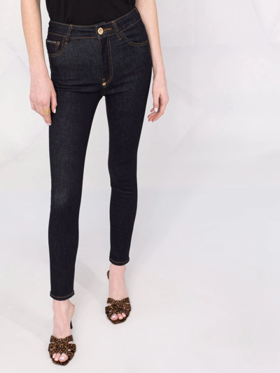 Philipp Plein Denim Skinny Trousers In Blue