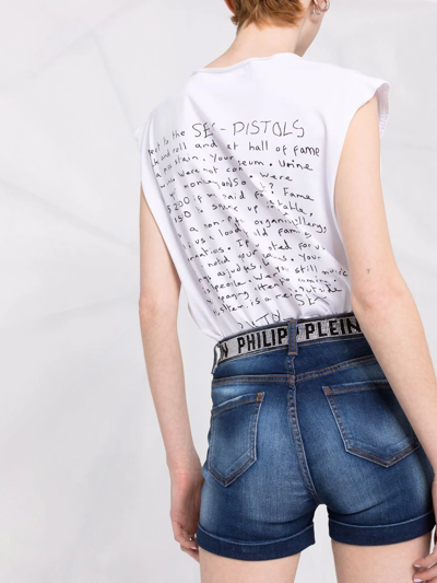 Philipp Plein Stones Hot Pants In Blue