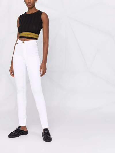Philipp Plein Super High Waist Jeggings In White