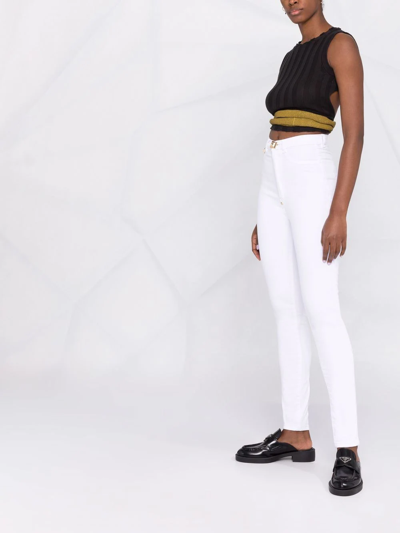Philipp Plein Super High Waist Jeggings In White