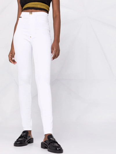 Philipp Plein Super High Waist Jeggings In White