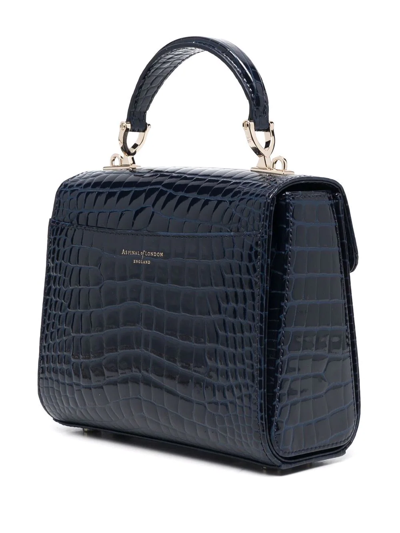 Aspinal Of London Mayfair Midi Crocodile-embossed Bag In Blue