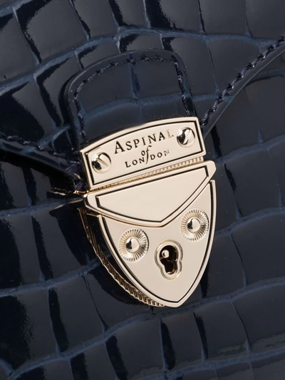 Aspinal Of London Mayfair Midi Crocodile-embossed Bag In Blue