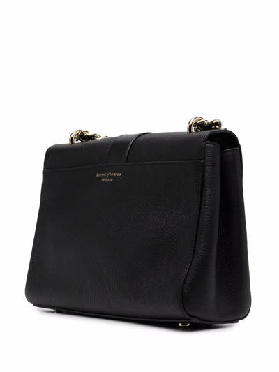 Shop Aspinal Of London Lottie Pebbled Leather Bag In Black