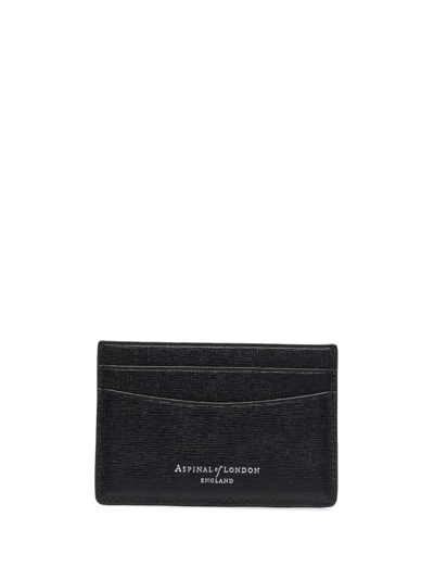 Shop Aspinal Of London Saffiano Leather Cardholder In Black
