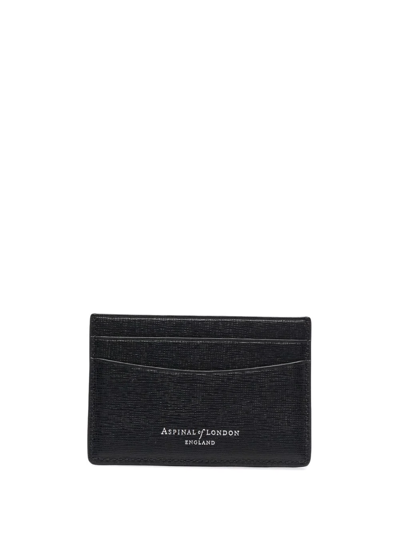 Aspinal Of London Saffiano Leather Cardholder In Black
