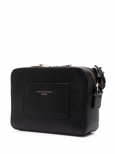 Shop Aspinal Of London A Embroidered-logo Camera Bag In Black