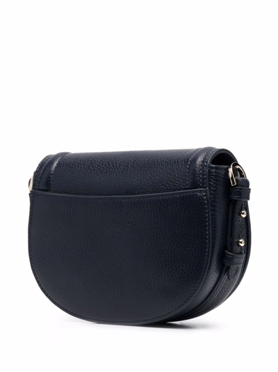 Shop Aspinal Of London Stella Pebbled Leather Bag In Blue