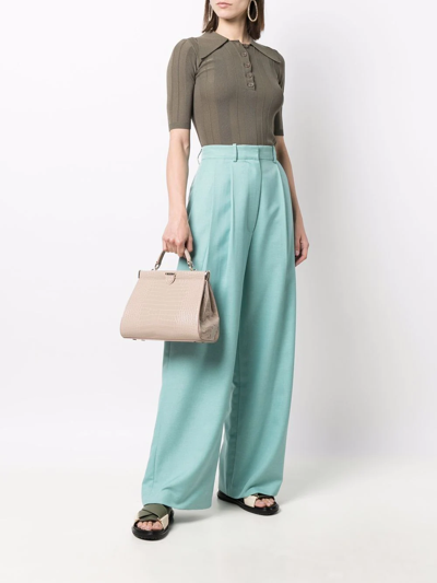 Aspinal Of London Florence Small Crocodile-embossed Bag In Neutrals