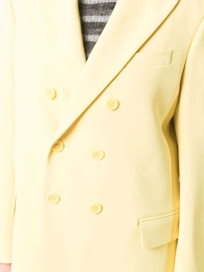 Shop Red Valentino Double-breasted Blazer Jacket In Yellow