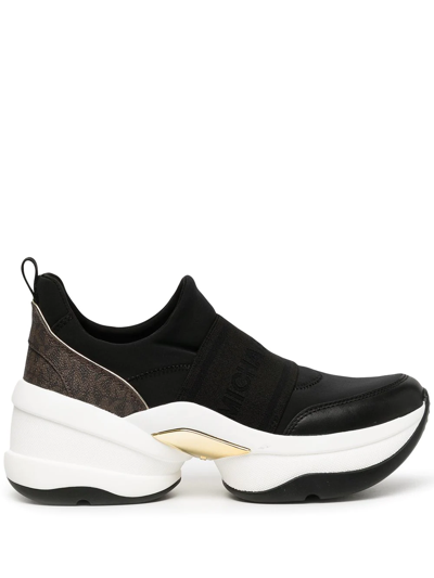 Shop Michael Michael Kors Liv Chunky Slip-on Sneakers In Black