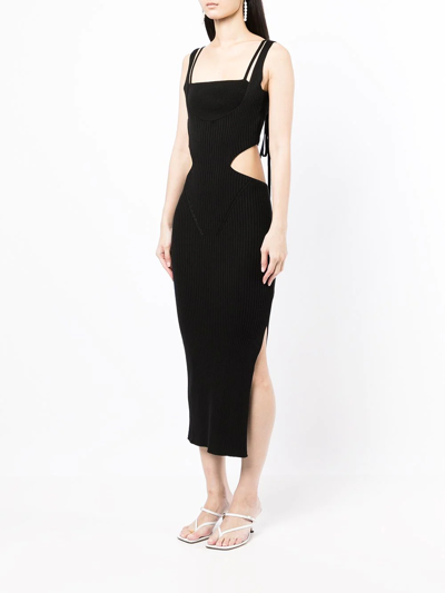 Shop Anna October Cut-out Ribbed Dress In Black