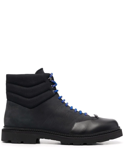 Shop Bally Lace-up Leather Boots In Black