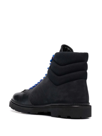 Shop Bally Padded Lace-up Leather Boots In Black