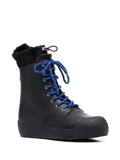Shop Bally Chunky Lace-up Boots In Black