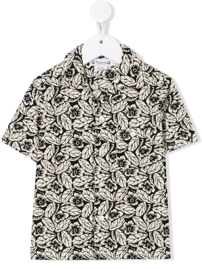Shop Bonpoint Steve Floral-print Shirt In Neutrals