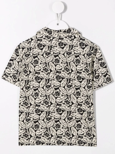 Shop Bonpoint Steve Floral-print Shirt In Neutrals