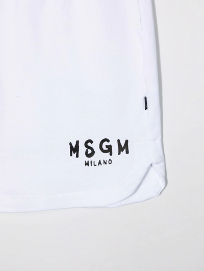 Shop Msgm Teen Logo-print Skirt In White