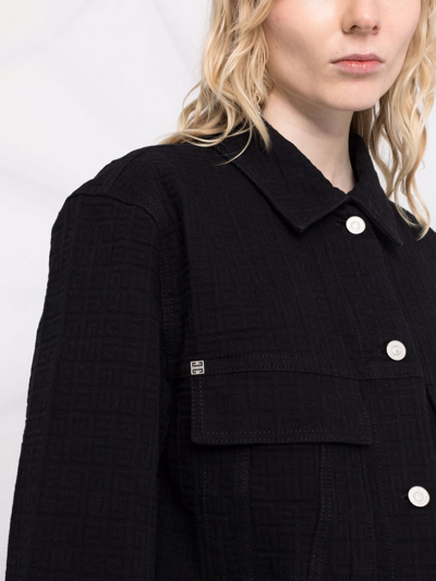 Shop Givenchy 4g-embroidered Denim Jacket In Black