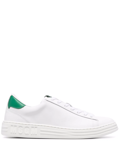 Shop Msgm Two-tone Low-top Sneakers In White